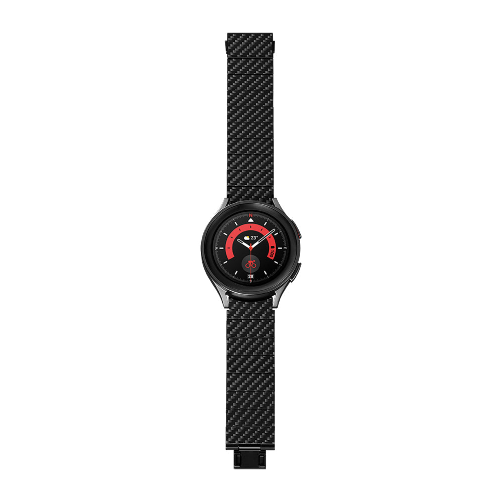 Galaxy Watch 4 44mm Karbon Fiber Pitaka Modern Serisi Black-Grey Twill Kordon Siyah-Gri