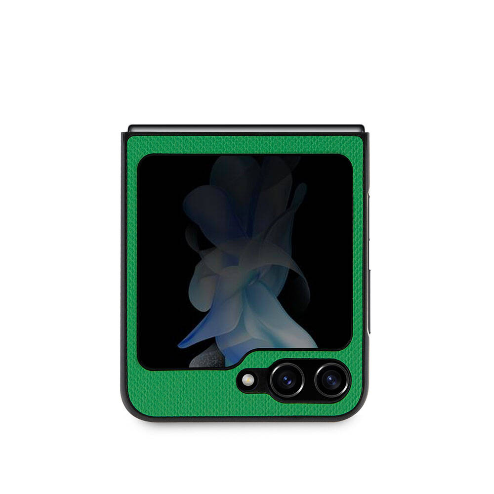 Galaxy Z Flip 5 Kılıf Lacoste Orjinal Lisanslı PU Pike Desenli Arka Yüzey İkonik Timsah Dokuma Logolu Kılıf Kırmızı