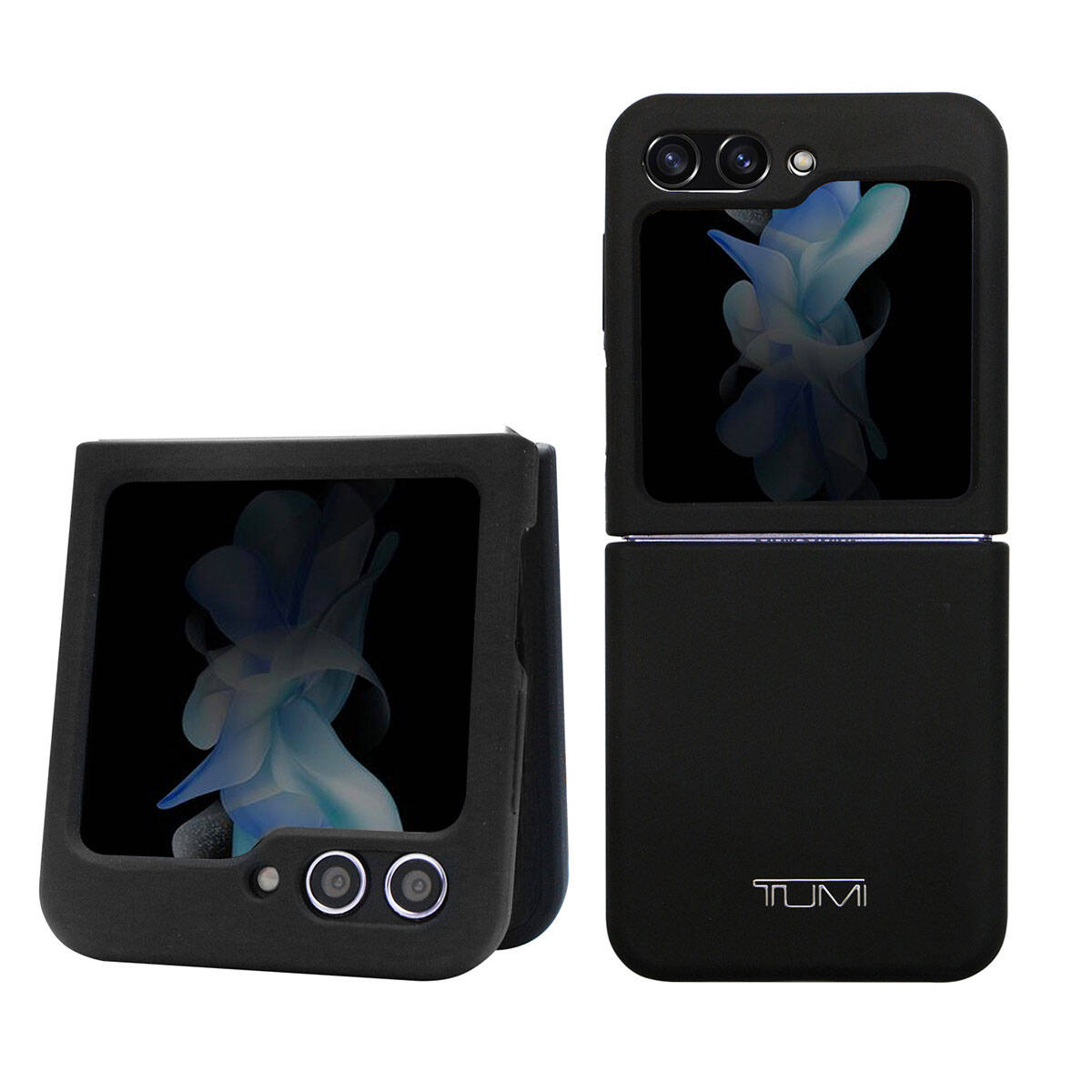 Galaxy Z Flip 5 Kılıf TUMI Liquid Silikon Metal Logo Dizayn Orjinal Lisanslı Kılıf Siyah