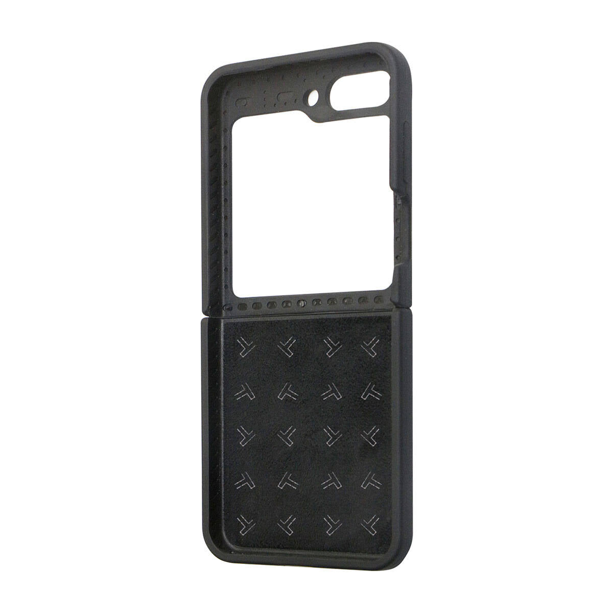 Galaxy Z Flip 5 Kılıf TUMI Liquid Silikon Metal Logo Dizayn Orjinal Lisanslı Kılıf Siyah