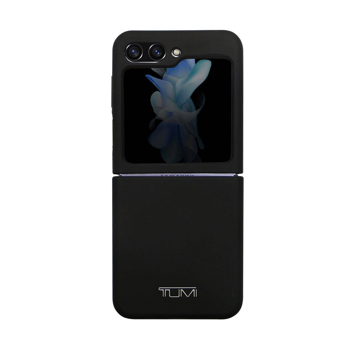 Galaxy Z Flip 5 Kılıf TUMI Liquid Silikon Metal Logo Dizayn Orjinal Lisanslı Kılıf Siyah