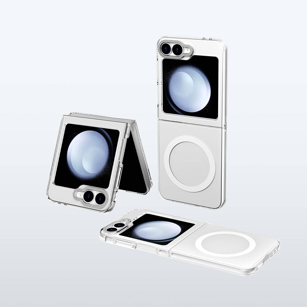 Galaxy Z Flip 6 Kılıf Magsafe Şarj Özellikli Şeffaf Youngkit Crystal Shield Serisi Kılıf Şeffaf