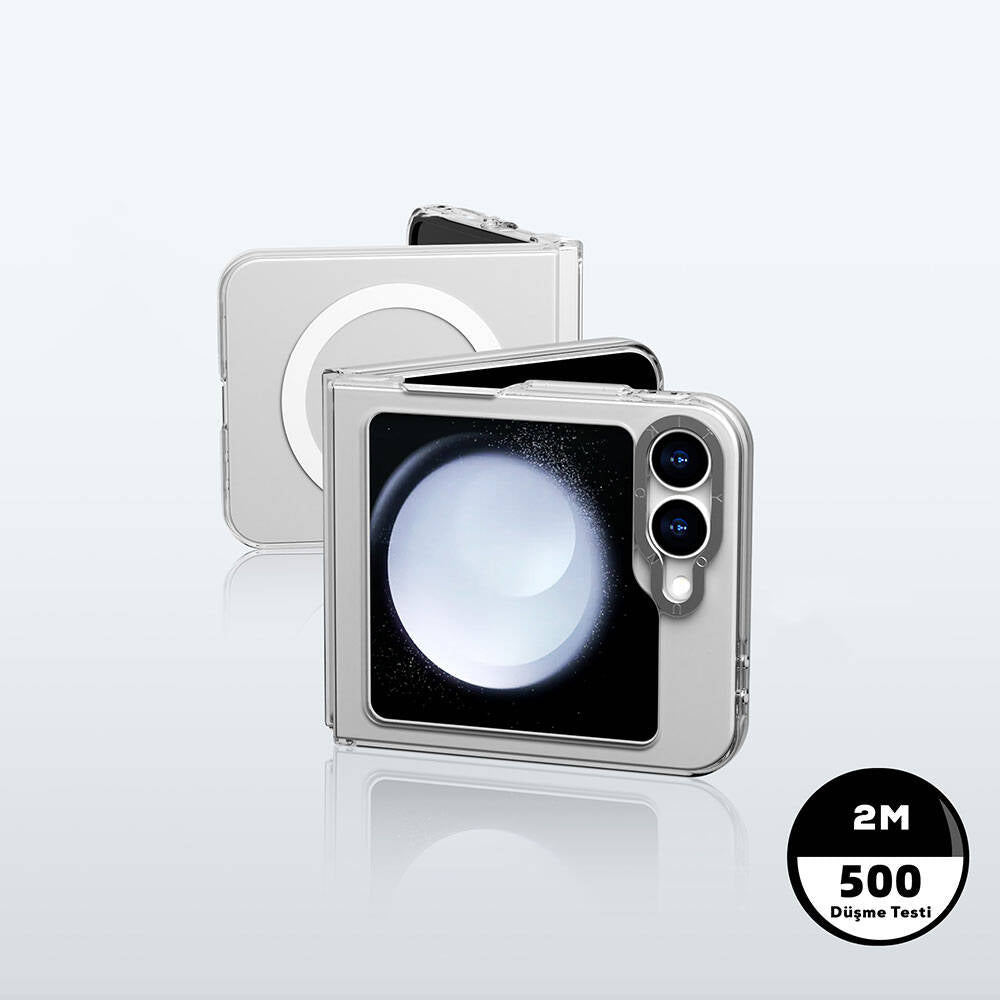 Galaxy Z Flip 6 Kılıf Magsafe Şarj Özellikli Şeffaf Youngkit Crystal Shield Serisi Kılıf Şeffaf