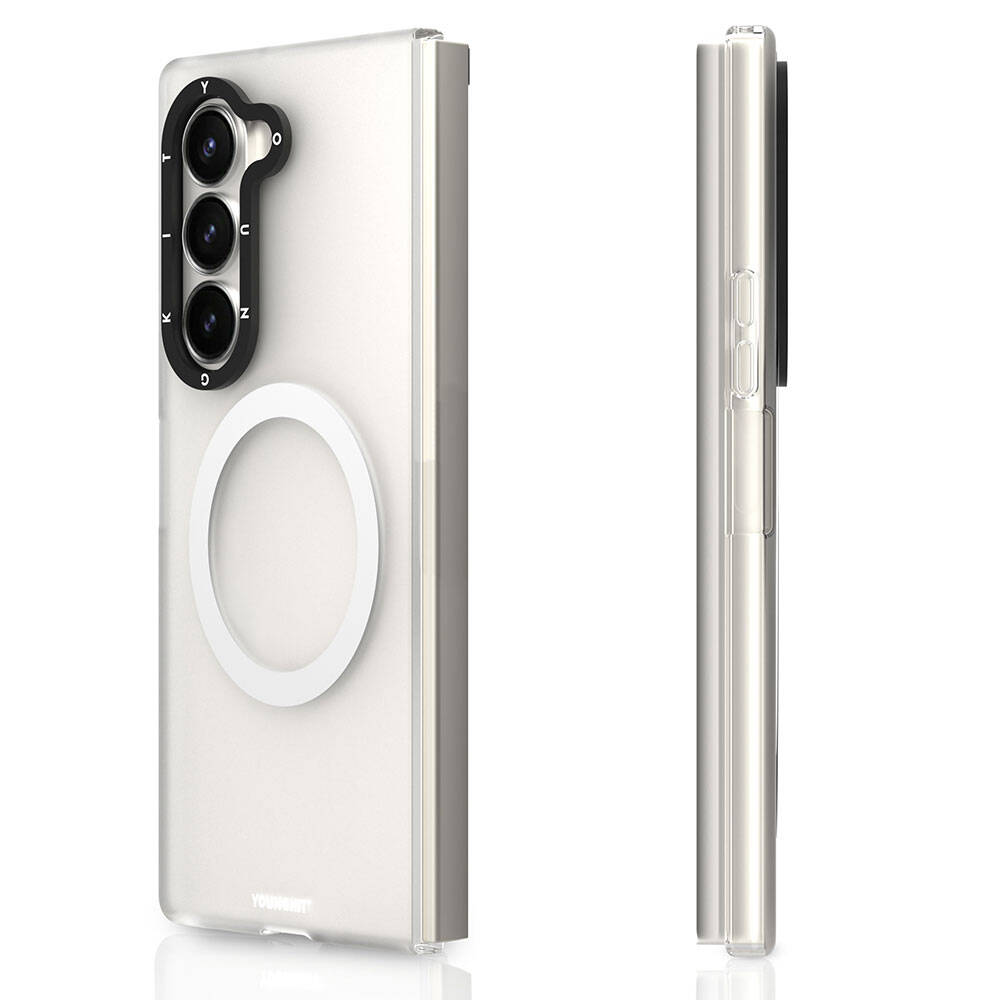 Galaxy Z Fold 6 Kılıf Magsafe Şarj Özellikli Youngkit Hidden Sand Serisi Kılıf Siyah