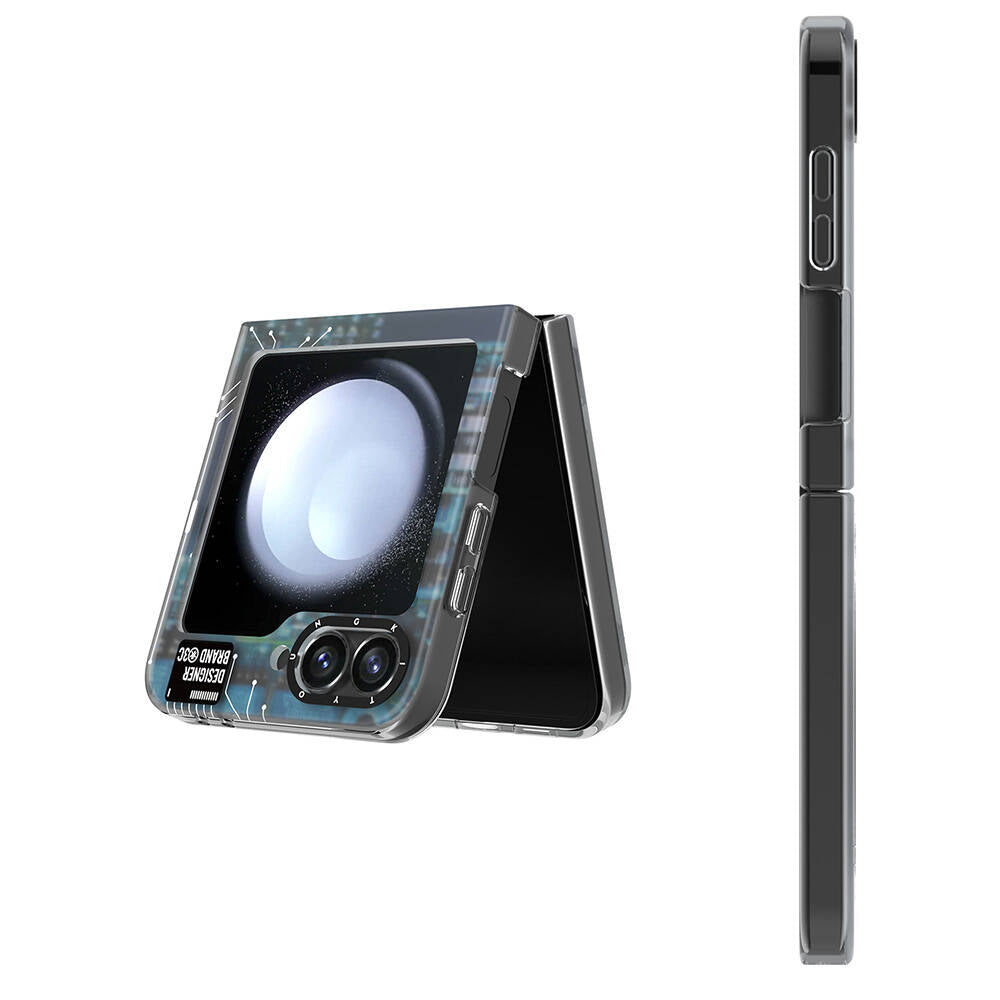 Galaxy Z Flip 6 Kılıf Magsafe Şarj Özellikli Youngkit Technology Serisi Kılıf Mavi