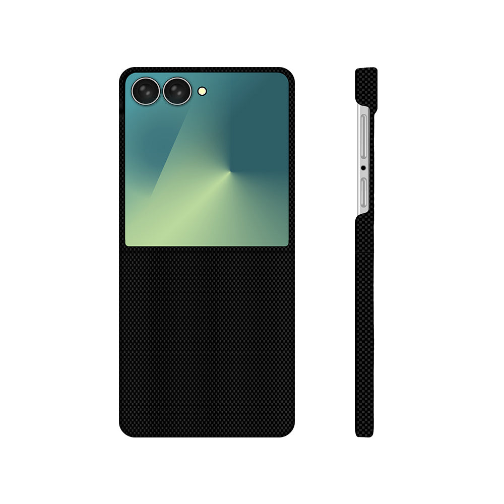 Galaxy Z Flip 7 Kılıf M-Safe Şarj Özellikli Zore Paris Zerre Sert PC Kapak Siyah