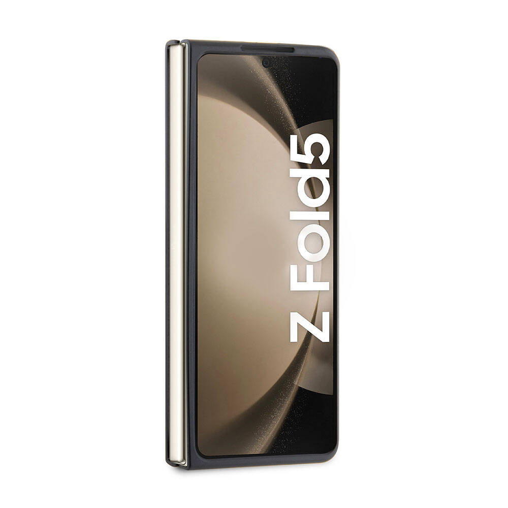 Galaxy Z Fold 5 Kılıf Lacoste Orjinal Lisanslı PU Pike Desenli Arka Yüzey İkonik Timsah Dokuma Logolu Kılıf Lacivert