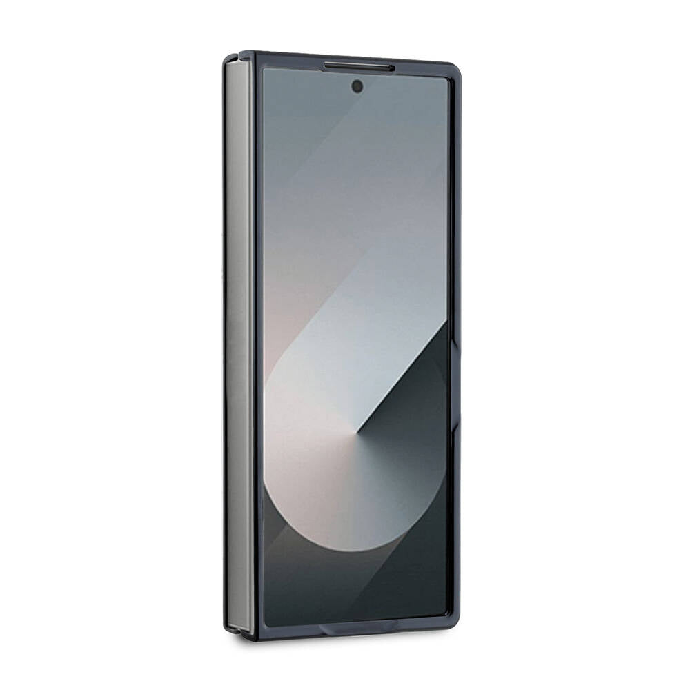 Galaxy Z Fold 6 Kılıf Guess Orjinal Lisanslı Leather Metal Logo Kapak Siyah