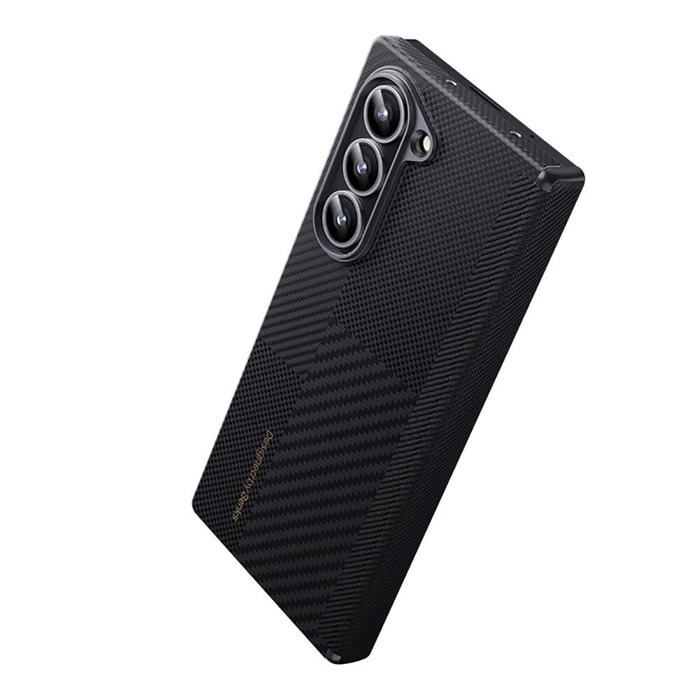 Galaxy Z Fold 6 Kılıf Karbon Fiber Benks Montage ArmorAir Kevlar Kılıf Siyah
