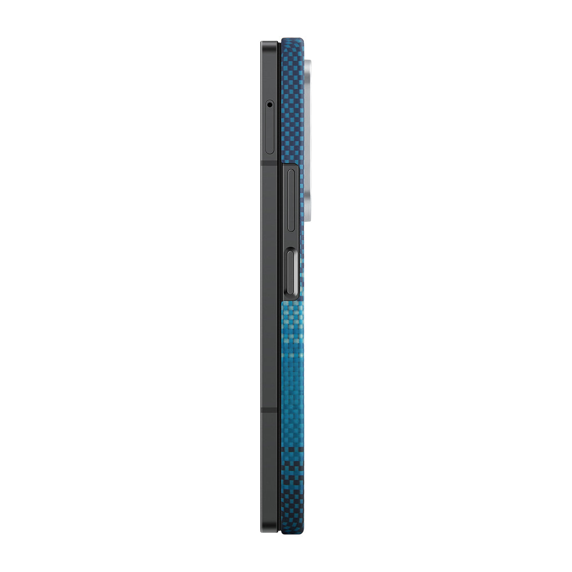 Galaxy Z Fold 6 Kılıf Magsafe Şarj Özellikli Aramid Fiber Pitaka Tactile Woven Sunset-Moonrise Serisi Moonrise Kılıf Mavi