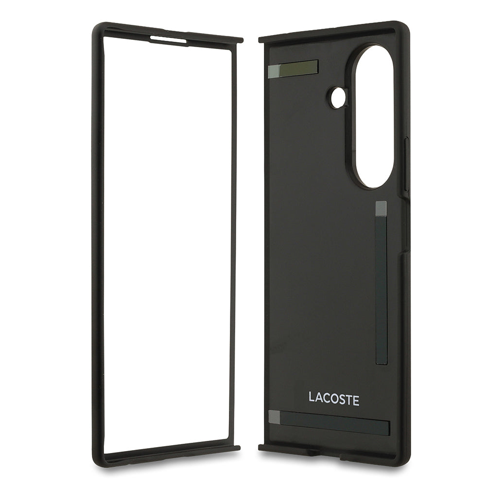 Galaxy Z Fold 7 Kılıf Lacoste Orjinal Lisanslı M-safe Şarj Özellikli Pike Desenli Arka Yüzey İkonik Timsah Metal Logolu Kapak Yeşil