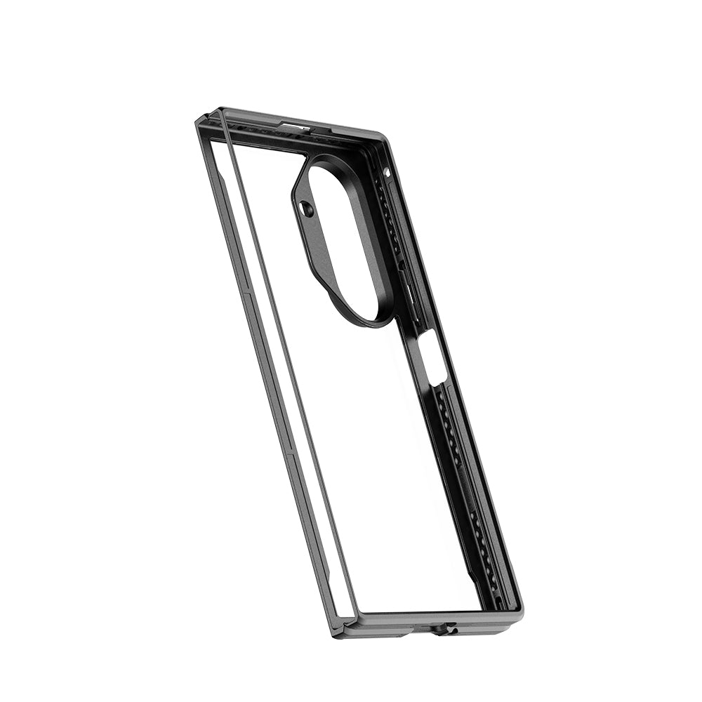 Galaxy Z Fold 7 Kılıf M-safe Şarj Özellikli Airbagli Raptic Shield Serisi Şeffaf Arka Yüzey Kapak Siyah