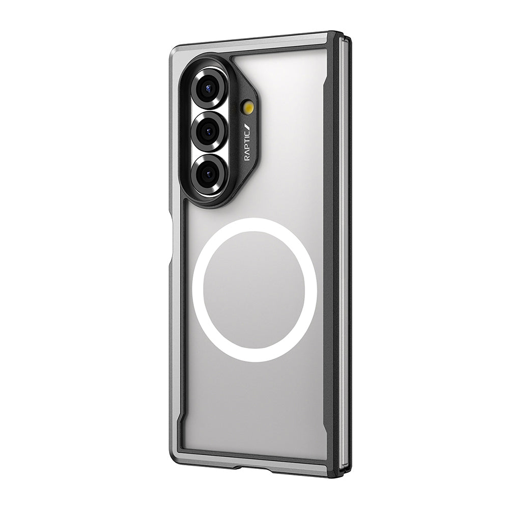 Galaxy Z Fold 7 Kılıf M-safe Şarj Özellikli Airbagli Raptic Shield Serisi Şeffaf Arka Yüzey Kapak Siyah