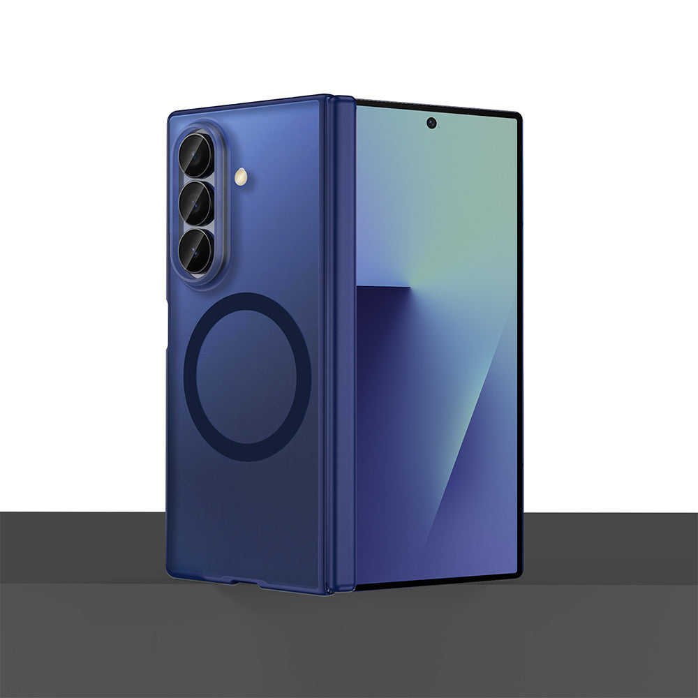 Galaxy Z Fold 7 Kılıf M-safe Şarj Özellikli Arkası Mat Sert PC Wlons Vena Kapak Lacivert