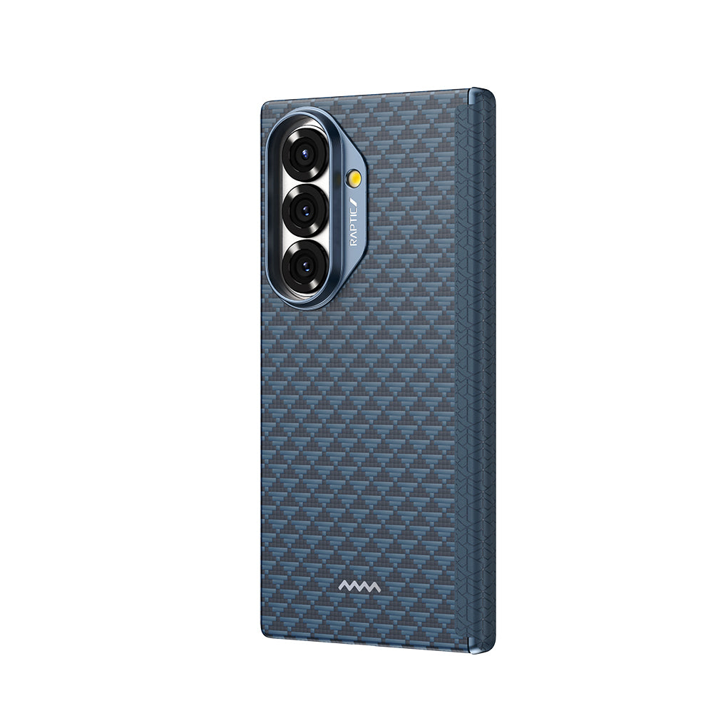 Galaxy Z Fold 7 Kılıf M-safe Şarj Özellikli Raptic Aramid Skin-Pro Profound Serisi Kapak Lacivert