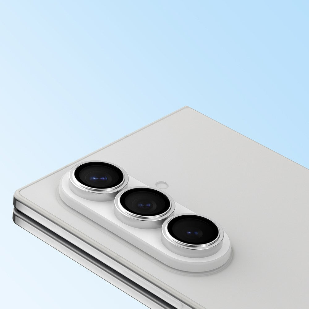 Galaxy Z Fold 7 Youngkit Alloy Original Parlama Önleyici Kamera Lens Koruyucu + Kolay Uygulama Aparatlı Gümüş