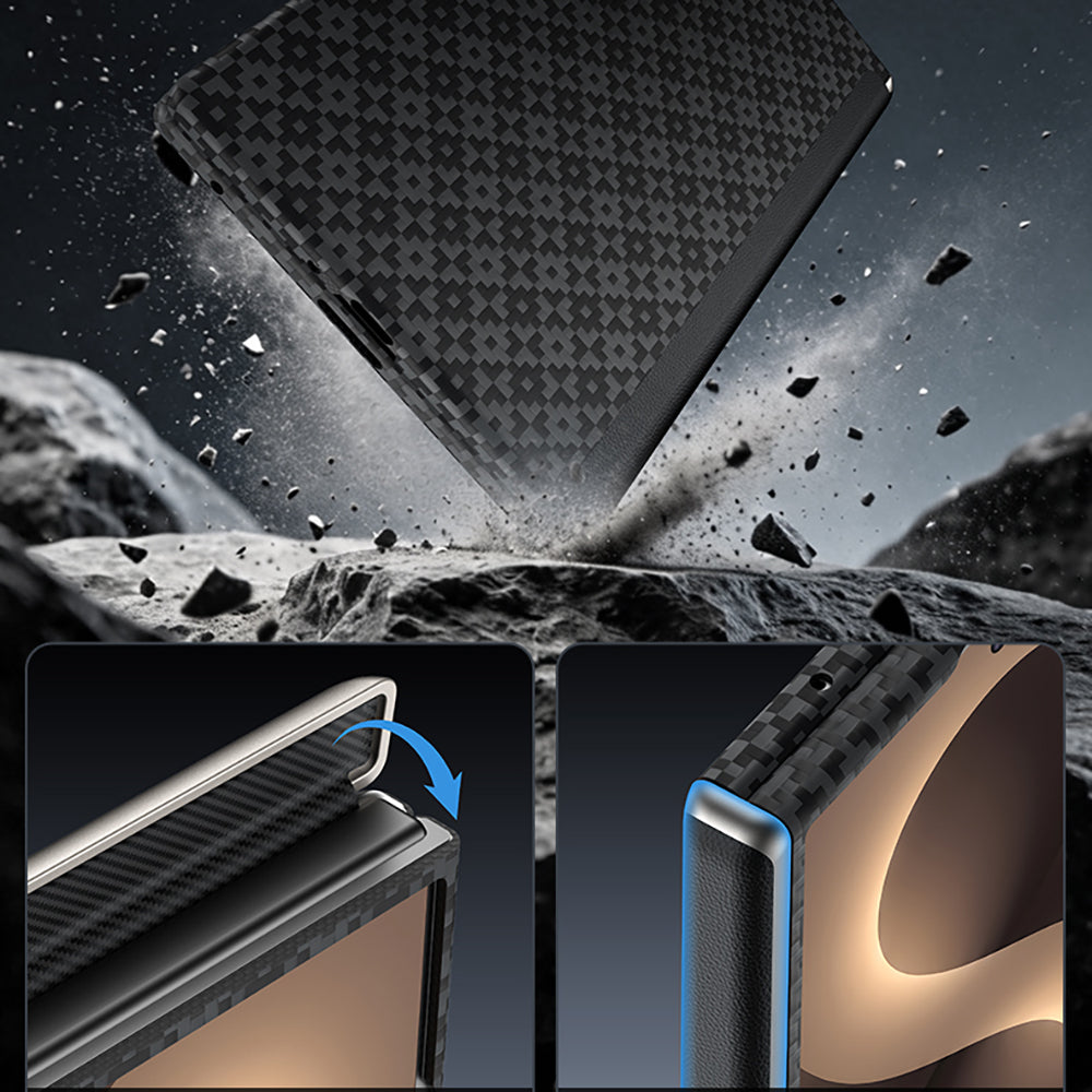 Galaxy Z Fold 8 Benks ArmorAir ArmorGrid Grand Combo Üçlü Aksesuar Seti (Ön Arka Kevlar Karbon Kapak + Ekran Koruyucu) Siyah