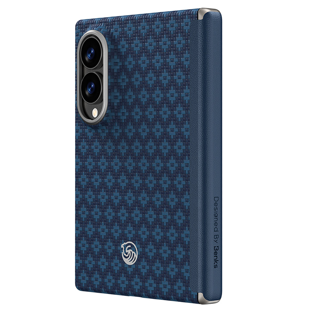 Galaxy Z Fold 8 Benks ArmorAir ArmorGrid Grand Combo Üçlü Aksesuar Seti (Ön Arka Kevlar Karbon Kapak + Ekran Koruyucu) Mavi