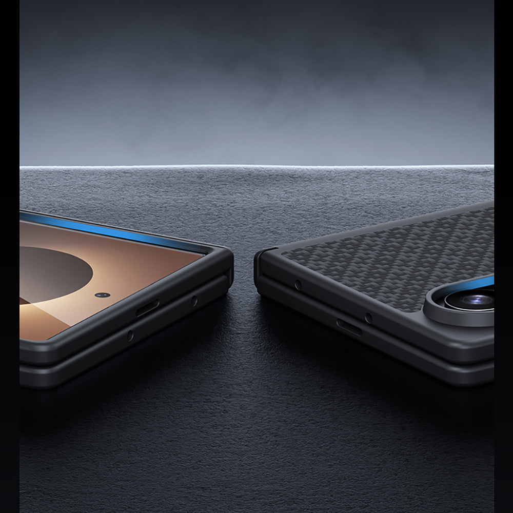 Galaxy Z Fold 8 Benks ArmorPro ArmorGrid Grand Combo Üçlü Aksesuar Seti (Ön Arka Kevlar Karbon Kapak + Ekran Koruyucu) Siyah