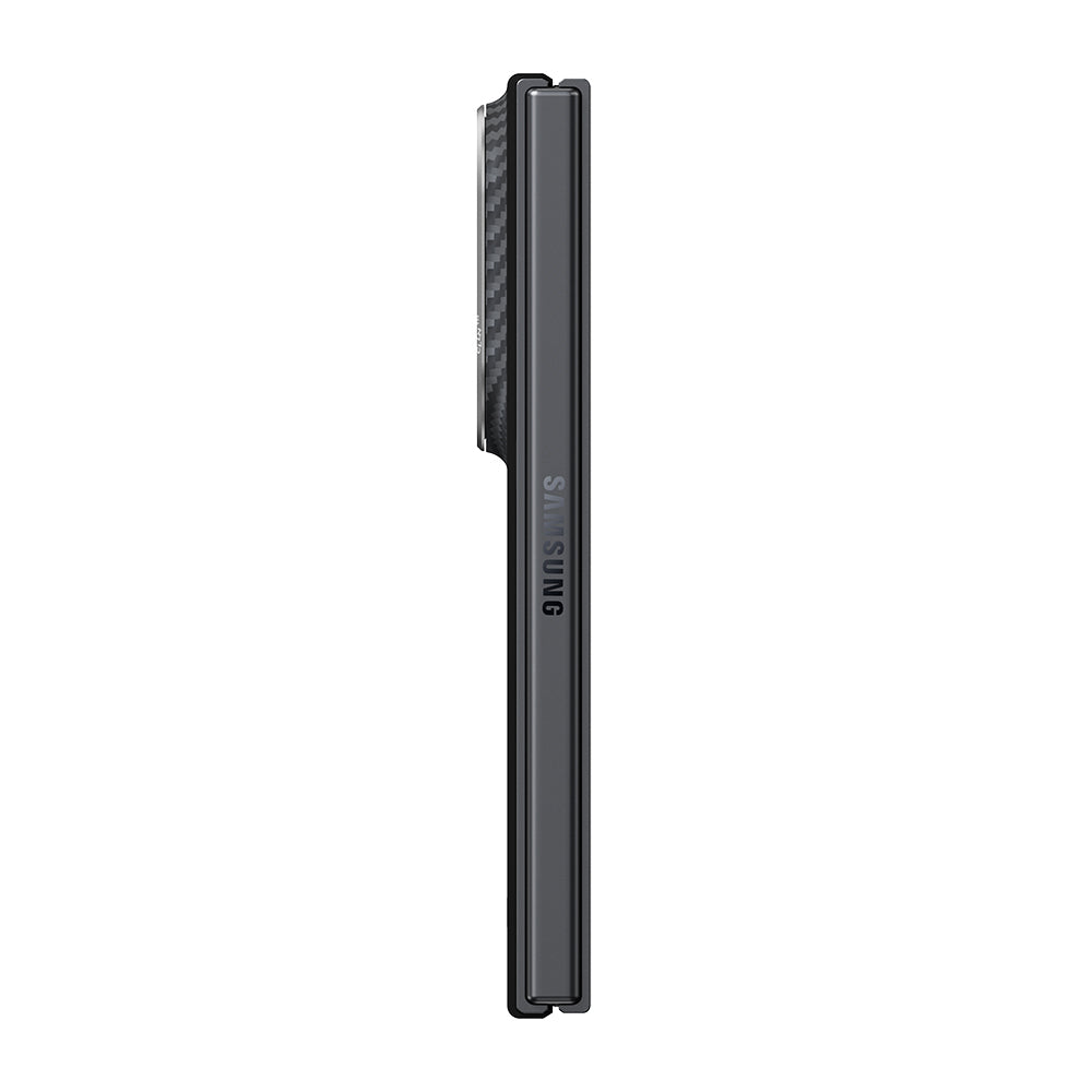 Galaxy Z Fold 8 Kılıf M-safe Şarj Özellikli 600D Aramid Karbon Fiber Pitaka Edge Serisi Black-Grey Twill Kapak Siyah-Gri