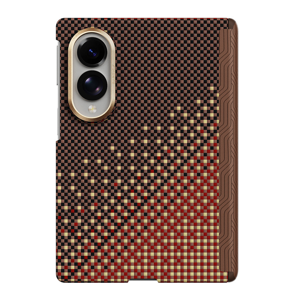 Galaxy Z Fold 8 Kılıf M-safe Şarj Özellikli Raptic Aramid SkinPro Serenity Serisi Kapak Kahverengi