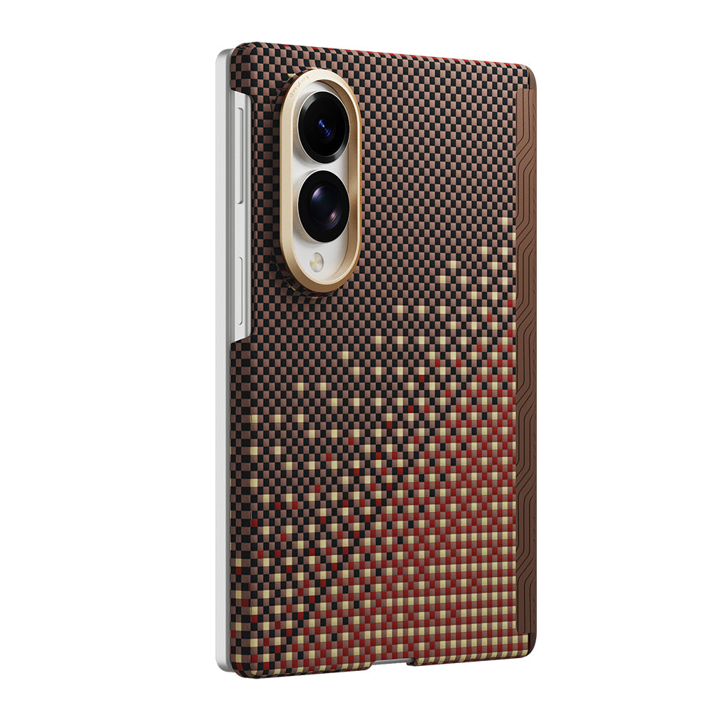 Galaxy Z Fold 8 Kılıf M-safe Şarj Özellikli Raptic Aramid SkinPro Serenity Serisi Kapak Kahverengi