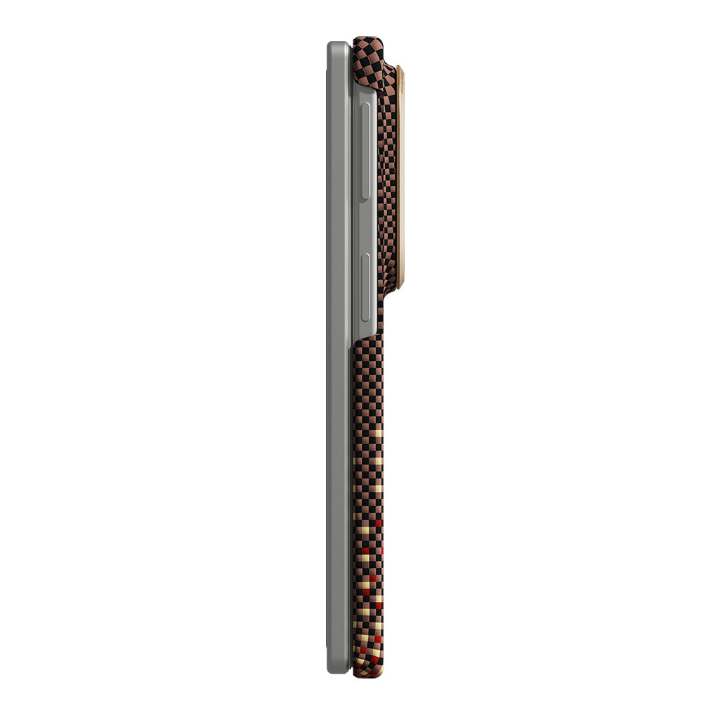 Galaxy Z Fold 8 Kılıf M-safe Şarj Özellikli Raptic Aramid SkinPro Serenity Serisi Kapak Kahverengi