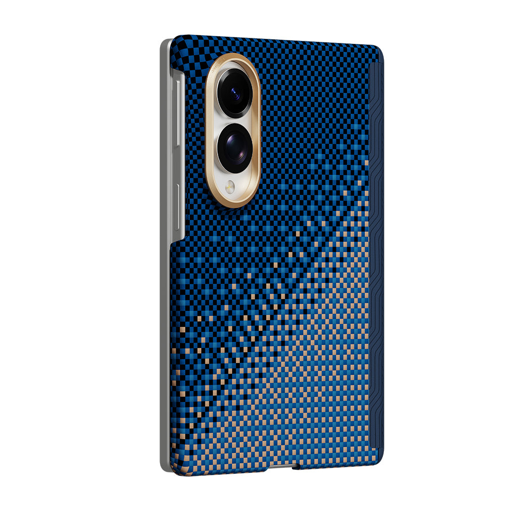 Galaxy Z Fold 8 Kılıf M-safe Şarj Özellikli Raptic Aramid SkinPro Serenity Serisi Kapak Lacivert
