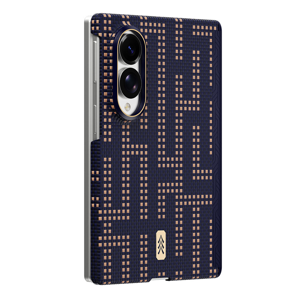 Galaxy Z Fold 8 Kılıf M-safe Şarj Özellikli Raptic Aramid SkinPro Serisi Karbon Kapak Lacivert