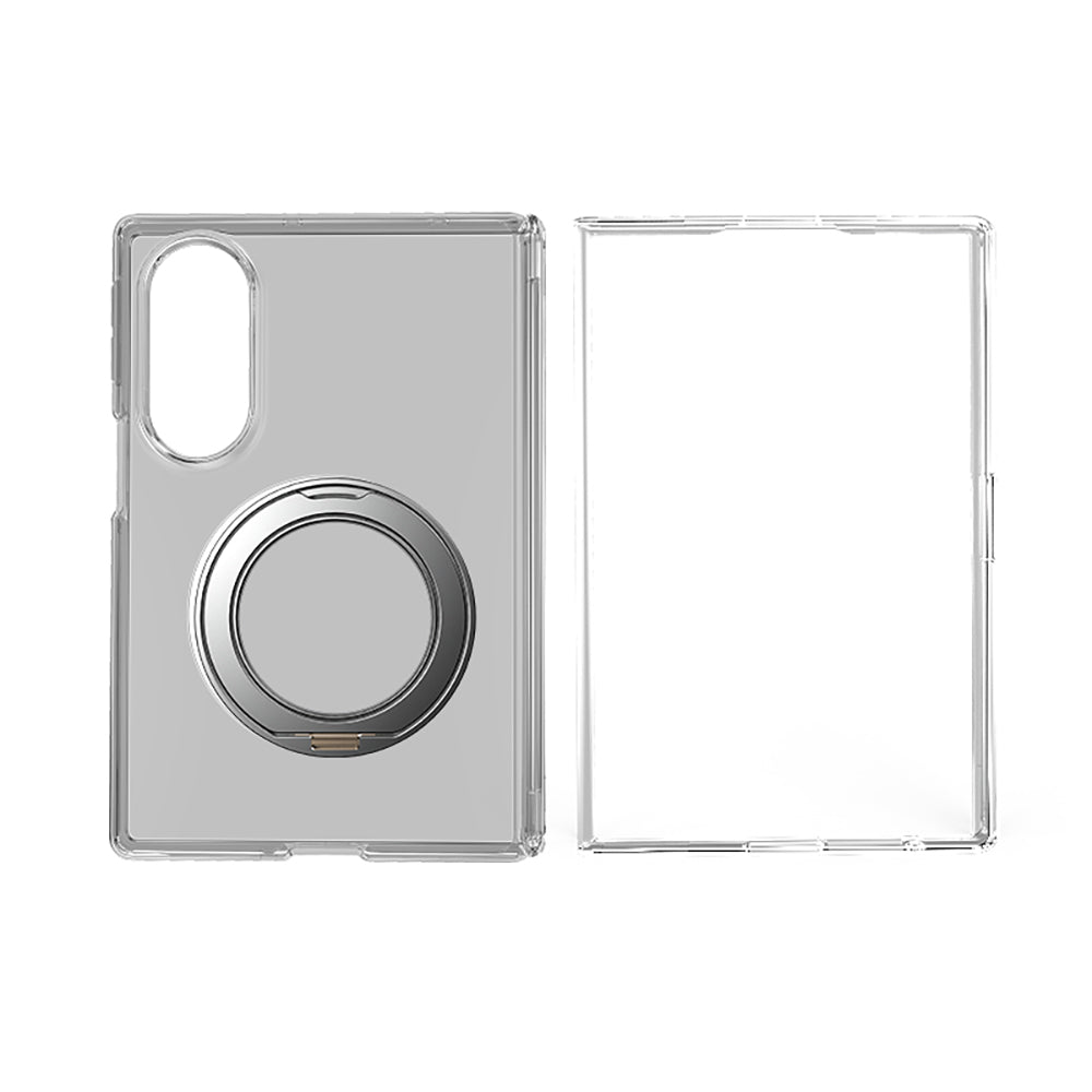 Galaxy Z Fold 8 Kılıf M-safe Şarj Özellikli Transparan Sert PC Wlons Pita Standlı Kapak Şeffaf
