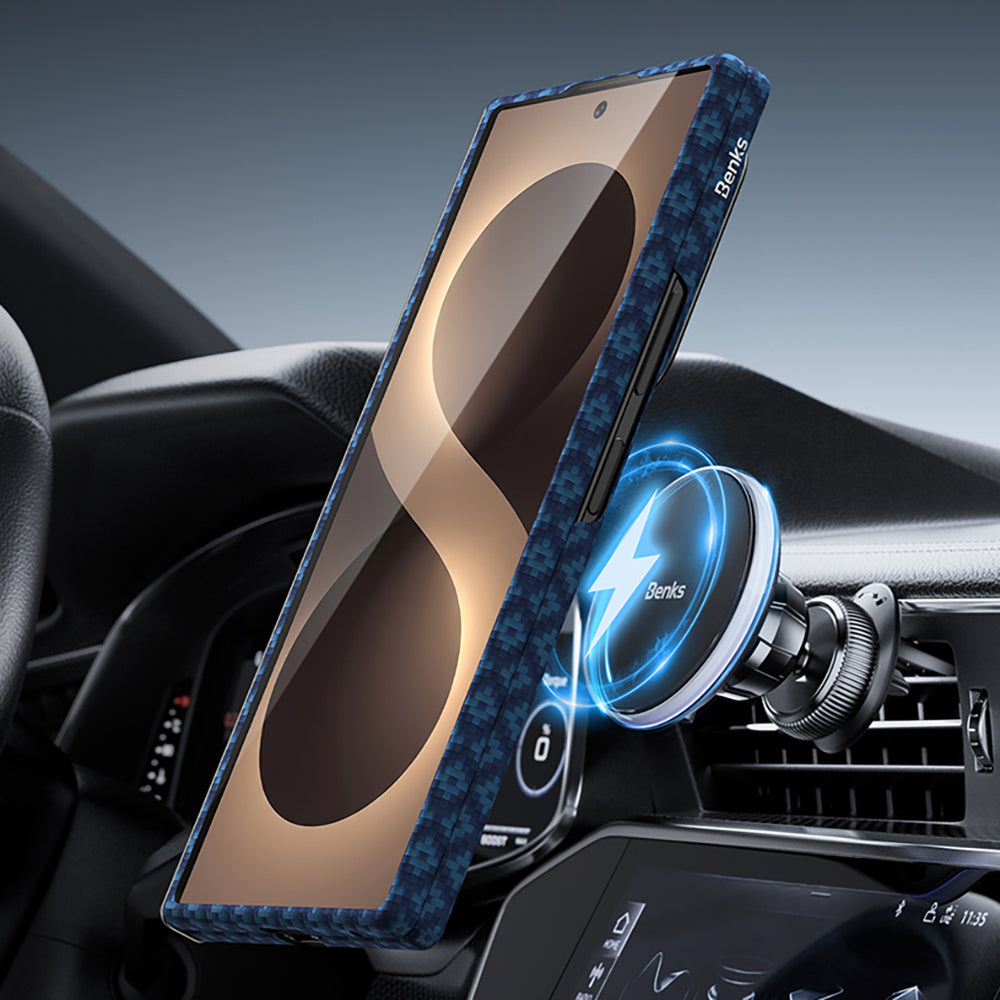 Galaxy Z Fold 8 Ultra Benks ArmorAir ArmorGrid Grand Combo Üçlü Aksesuar Seti (Ön Arka Kevlar Karbon Kapak + Ekran Koruyucu) Mavi