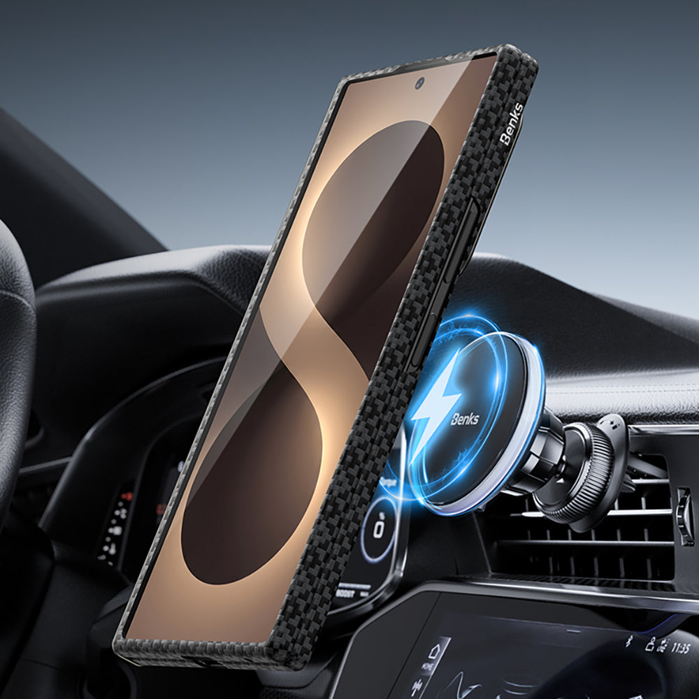 Galaxy Z Fold 8 Ultra Benks ArmorAir ArmorGrid Grand Combo Üçlü Aksesuar Seti (Ön Arka Kevlar Karbon Kapak + Ekran Koruyucu) Siyah