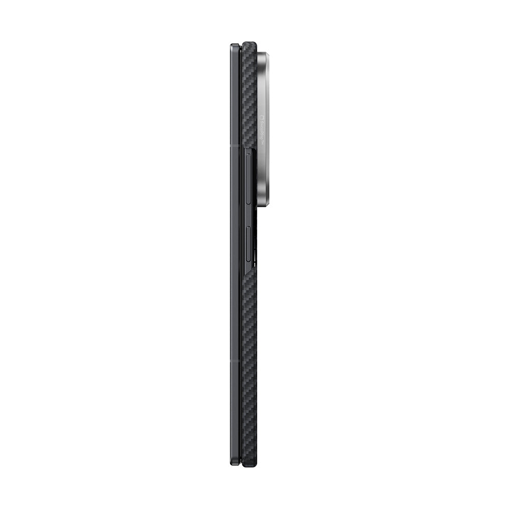 Galaxy Z Fold 8 Ultra Kılıf M-safe Şarj Özellikli 600D Aramid Karbon Fiber Pitaka Edge Serisi Black-Grey Twill Kapak Siyah-Gri