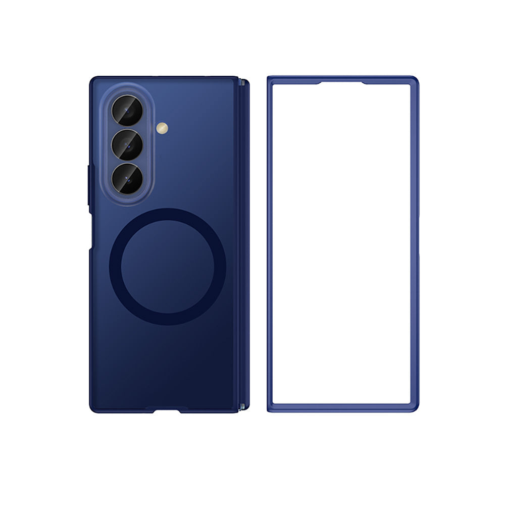 Galaxy Z Fold 8 Ultra Kılıf M-safe Şarj Özellikli Arkası Mat Sert PC Wlons Vena Kapak Lacivert