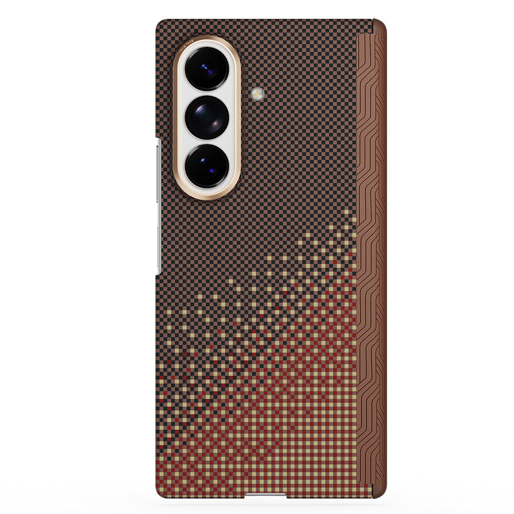 Galaxy Z Fold 8 Ultra Kılıf M-safe Şarj Özellikli Raptic Aramid SkinPro Serenity Serisi Kapak Kahverengi