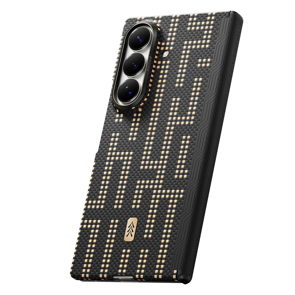 Galaxy Z Fold 8 Ultra Kılıf M-safe Şarj Özellikli Raptic Aramid SkinPro Serisi Karbon Kapak Siyah
