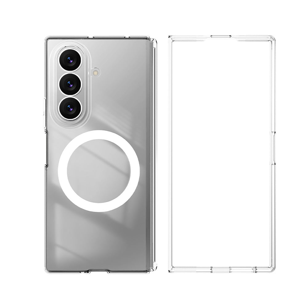 Galaxy Z Fold 8 Ultra Kılıf M-safe Şarj Özellikli Transparan Sert PC Wlons Pita Kapak Şeffaf