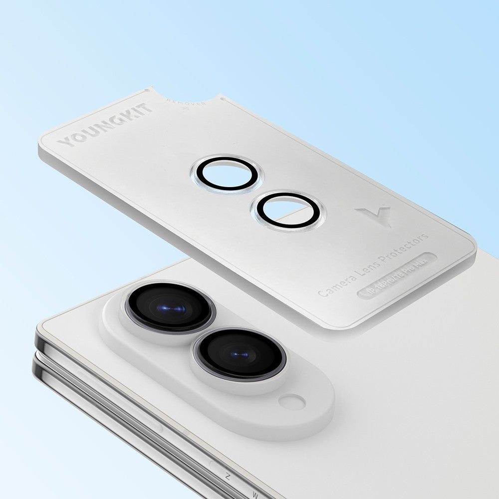 Galaxy Z Fold 8 Youngkit Alloy Original Parlama Önleyici Kamera Lens Koruyucu + Kolay Uygulama Aparatlı Siyah