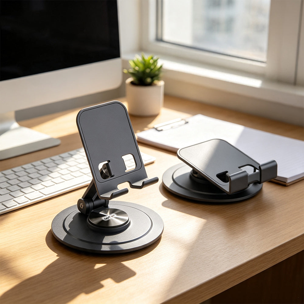 Go Des GD-HD371 Ayarlanabilir Katlanabilir 360 Derece Dönebilen Telefon ve Tablet Standı Gri