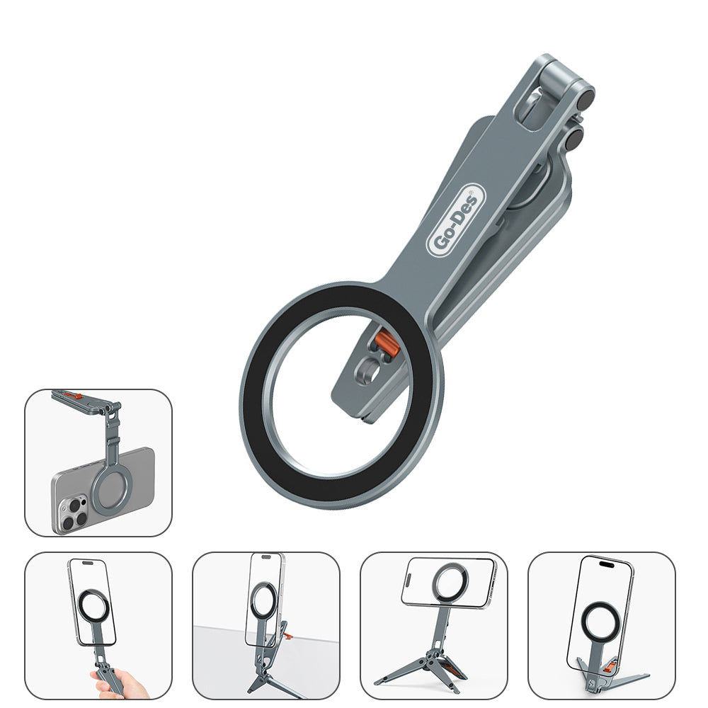 Go Des GD-HD377 270 Derece Dönebilen Çok Fonksiyonlu Magnetik Tripod Gri