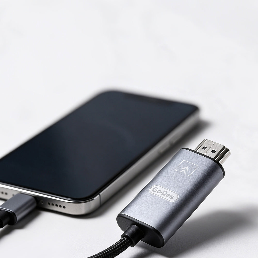 Go Des GD-HM812S HDTV Lightning to HDMI Ses ve Video Adaptörü Gri