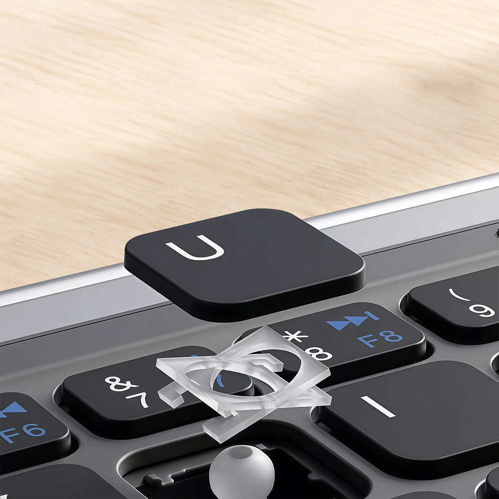 Go Des GD-KB328 Sessiz Tuş Tasarımlı Touch Pad Özellikli Katlanabilir Bluetooth Bağlantılı Kablosuz Klavye Siyah