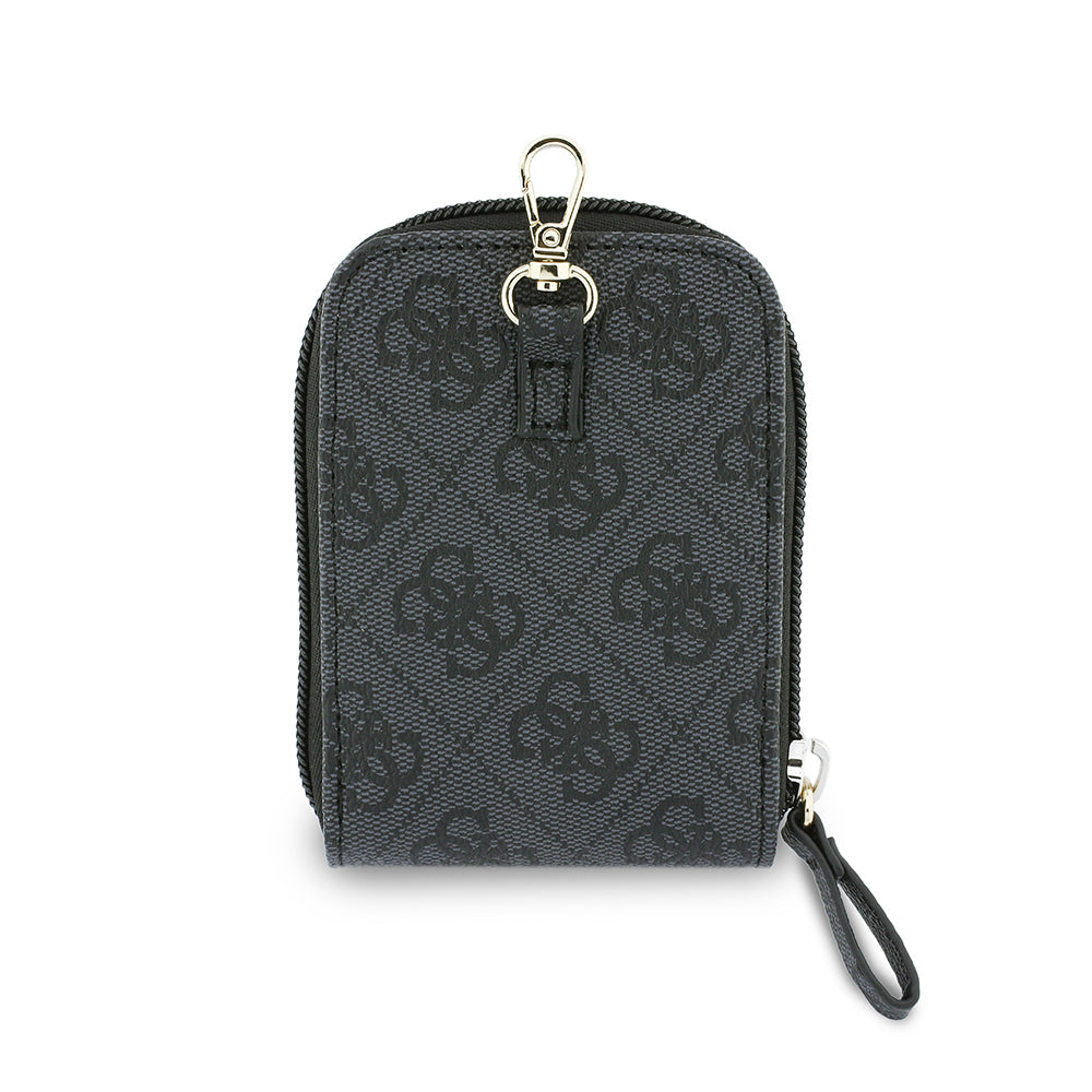 Guess Orjinal Lisanslı 4G Desenli Büyük Metal Logolu Omuz Askılı Purse El Çantası Siyah