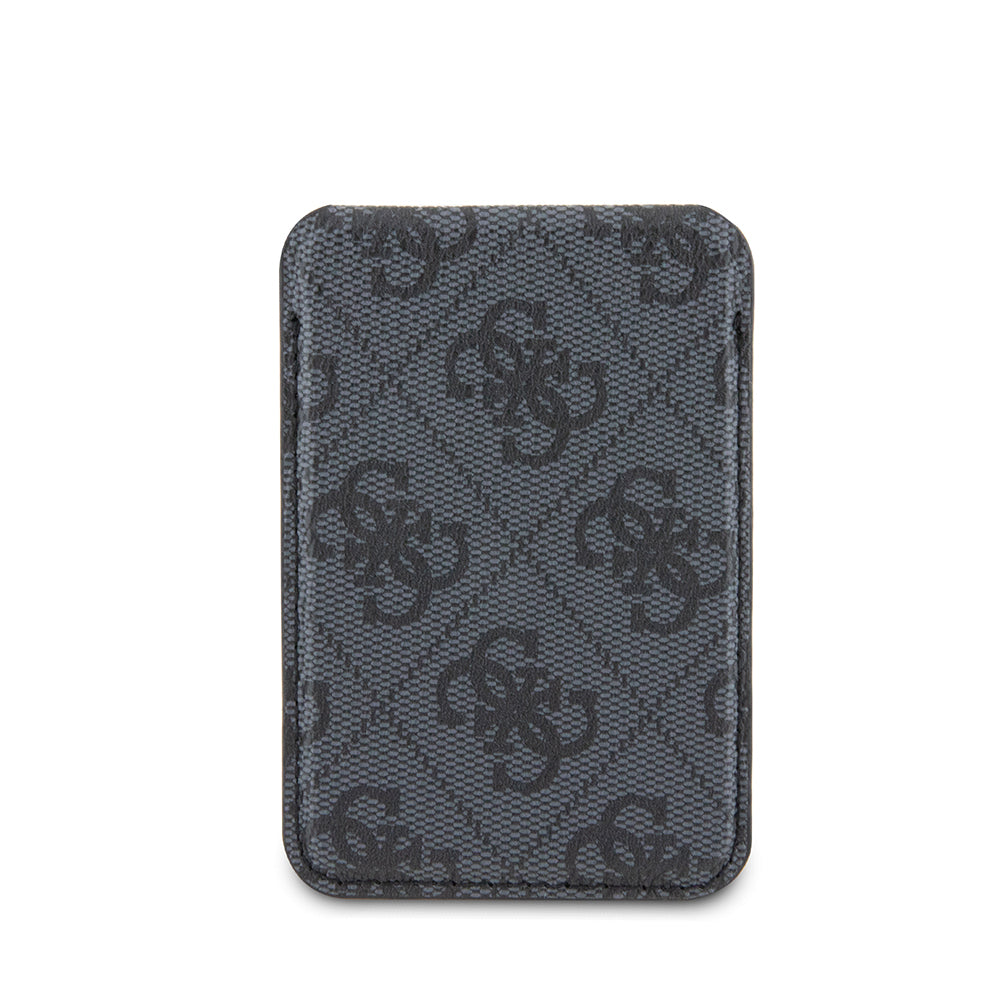 Guess Orjinal Lisanslı 4G Desenli Metal Script Logolu Magnetik Kartlık Siyah