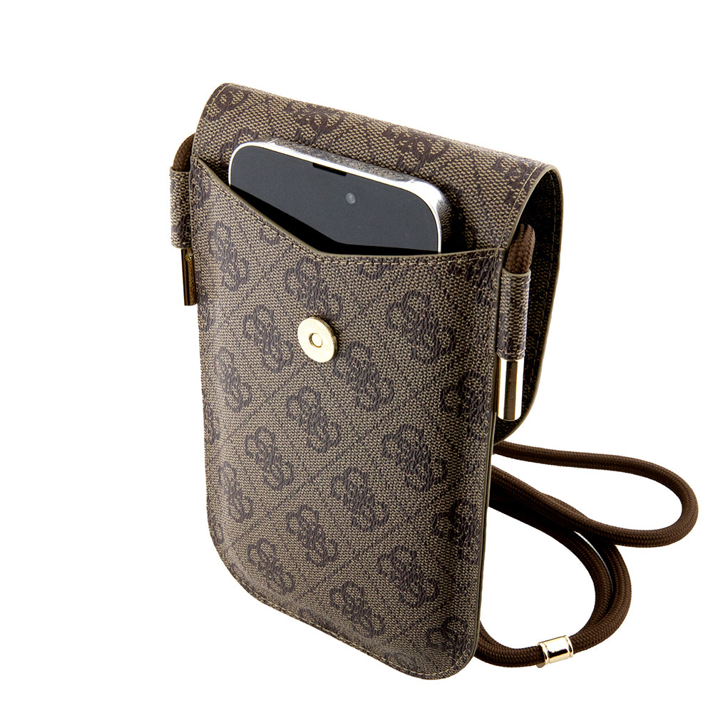 Guess Orjinal Lisanslı 4G Desenli Askılı Mıknatıs Kapaklı Çanta Siyah