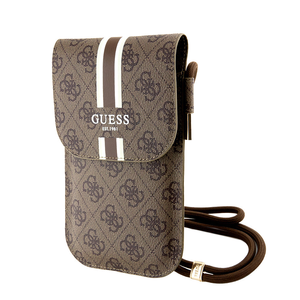Guess Orjinal Lisanslı 4G Desenli Askılı Mıknatıs Kapaklı Çanta Pembe