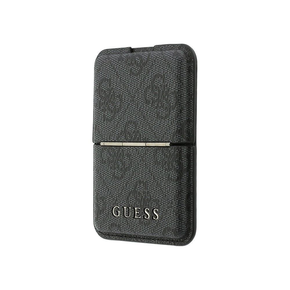 Guess Orjinal Lisanslı 4G Desenli Yazı Logolu Pop-up Magnetik Standlı PU Kartlık Siyah
