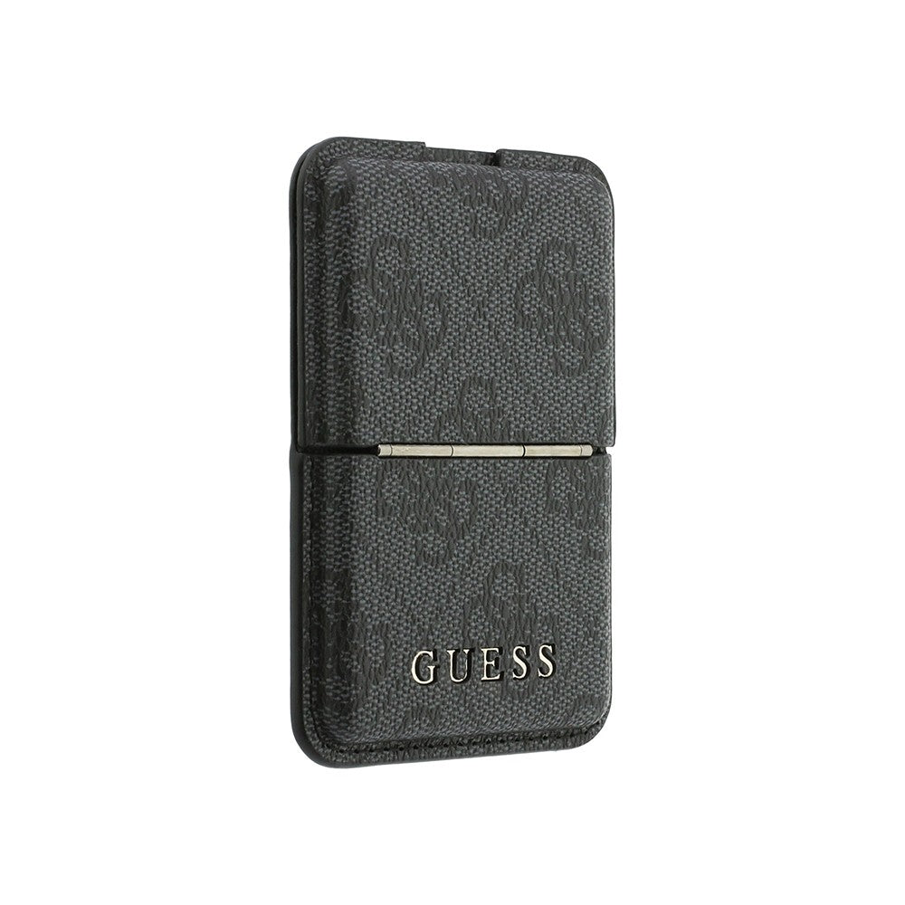 Guess Orjinal Lisanslı 4G Desenli Yazı Logolu Pop-up Magnetik Standlı PU Kartlık Siyah