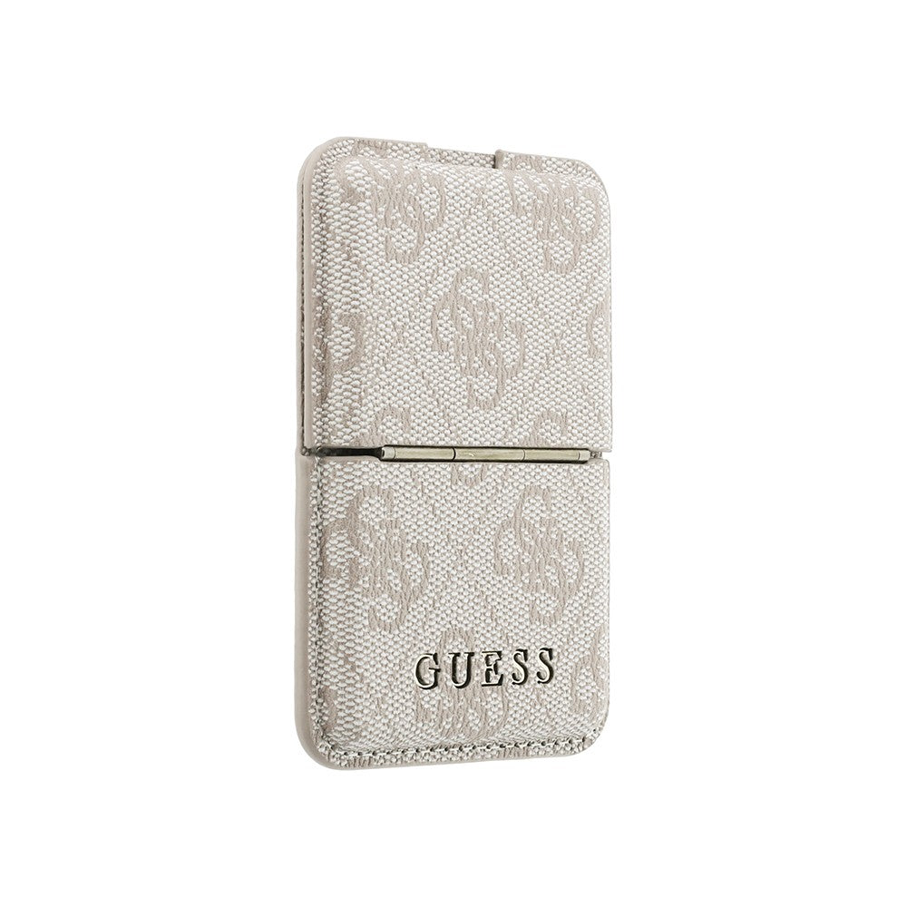 Guess Orjinal Lisanslı 4G Desenli Yazı Logolu Pop-up Magnetik Standlı PU Kartlık Pembe
