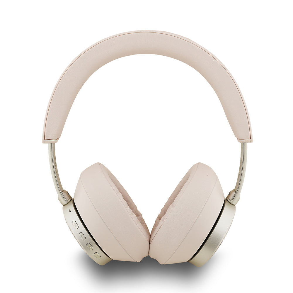 Guess Orjinal Lisanslı Ayarlanabilir 4G Desenli Metal Klasik Logolu Kulak Üstü Bluetooth Kulaklık Pembe